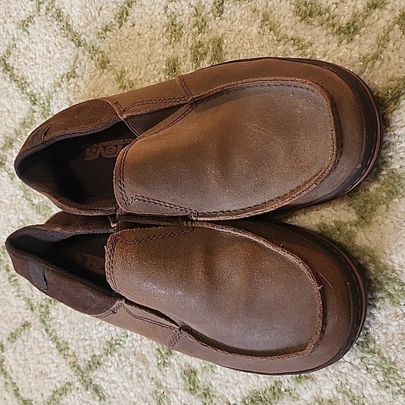 Teva Men’s Clifton Creek Brown Leather Slip On Loafers Size 7.5 - Picture 2 of 5